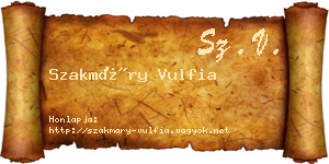 Szakmáry Vulfia névjegykártya
